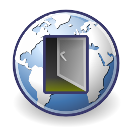 Download free internet earth network door icon